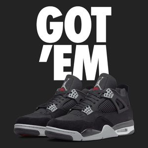 NIB Jordan 4 Retro SE Black Canvas
